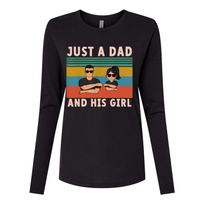 Just A Dad And His Girl Daddy FatherS Day 2024 Womens Cotton Relaxed Long Sleeve T-Shirt