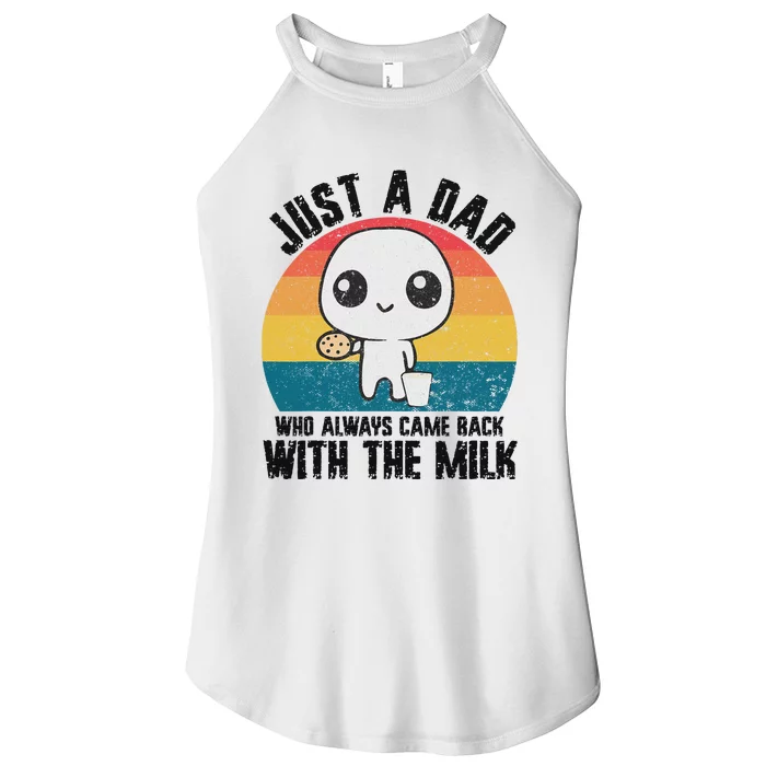 Just A Dad Came Back With Milk Funny Design Women’s Perfect Tri Rocker Tank