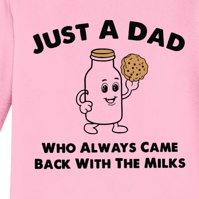 Just A Dad Who Always Came Back With The Milk Baby Long Sleeve Bodysuit