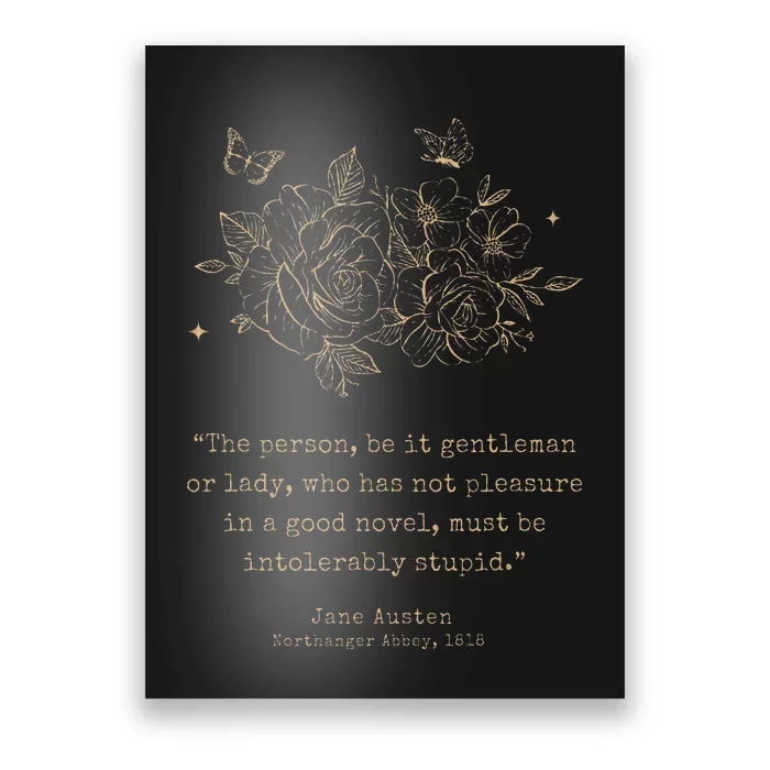 Jane Austen Dark Academia Bookish Bookworm Literary Novel Poster