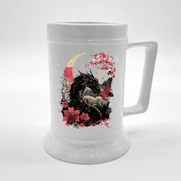 Japanese Aesthetic Dragon Japanese Art Japan Tattoo Front & Back Beer Stein