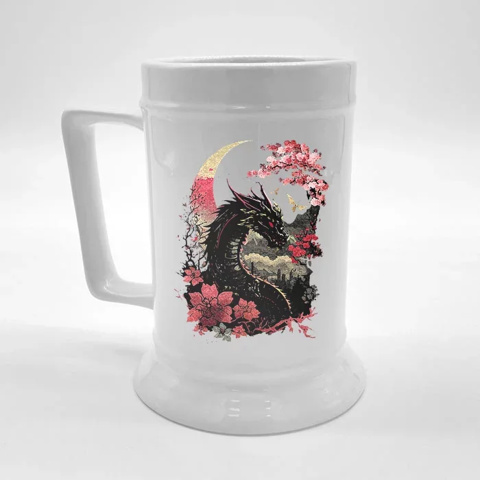 Japanese Aesthetic Dragon Japanese Art Japan Tattoo Front & Back Beer Stein