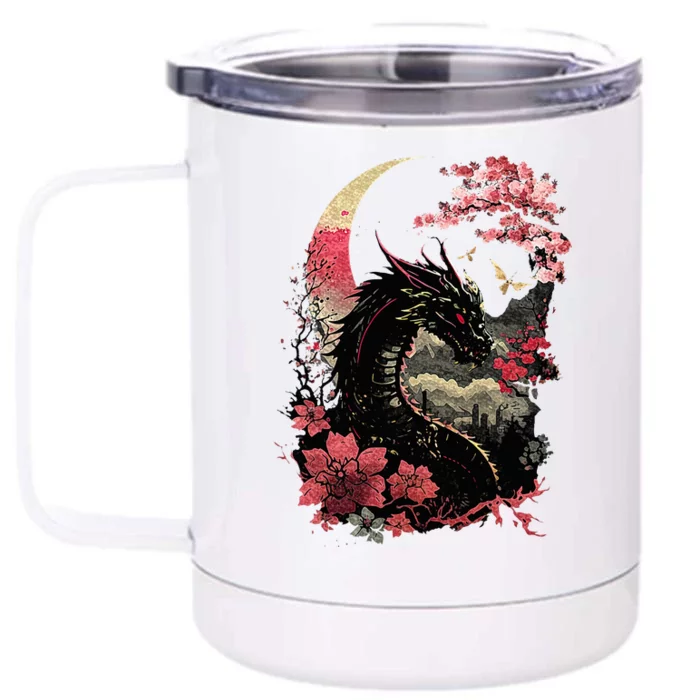 Japanese Aesthetic Dragon Japanese Art Japan Tattoo Front & Back 12oz Stainless Steel Tumbler Cup