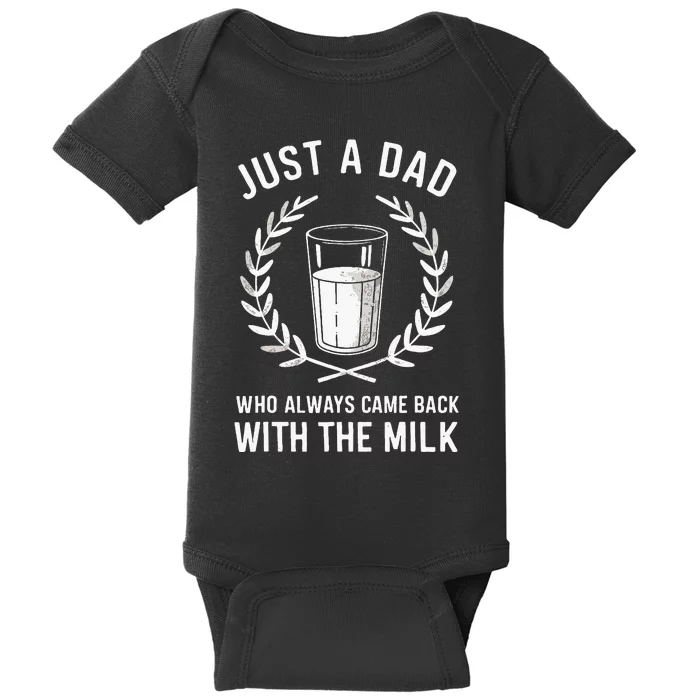 Just A Dad Who Always Came Back With The Milk Baby Bodysuit