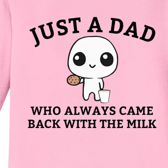 Just A Dad Who Always Came Back With The Milk FatherS Day Baby Long Sleeve Bodysuit