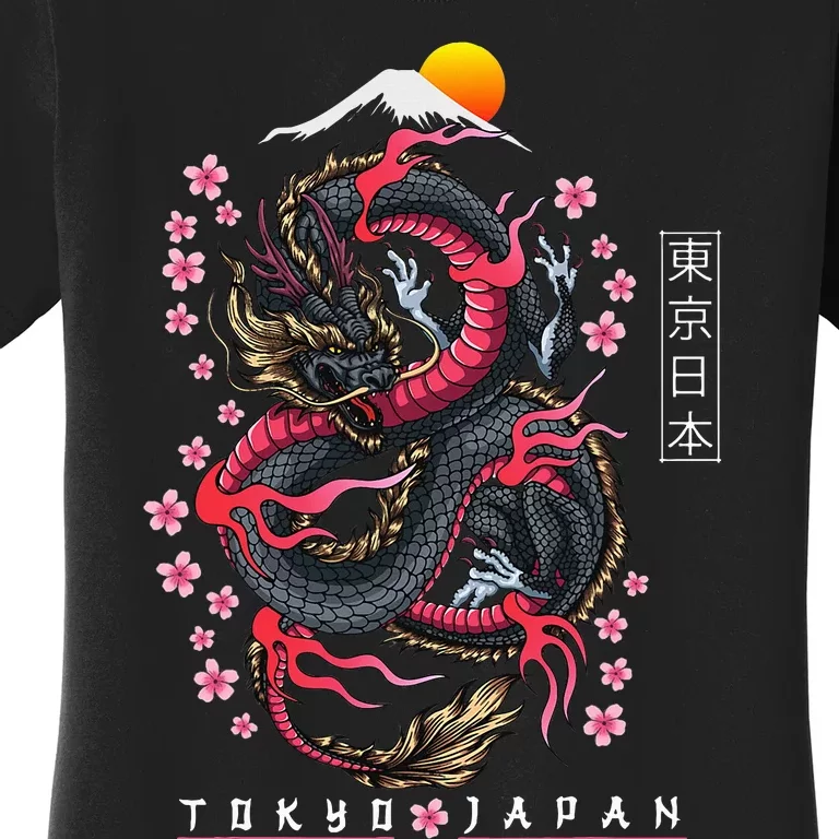 Japanese Aesthetic Dragon Tokyo Japan Manga Anime Asian 80’s Women's T-Shirt