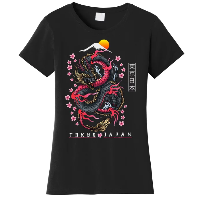 Japanese Aesthetic Dragon Tokyo Japan Manga Anime Asian 80’s Women's T-Shirt