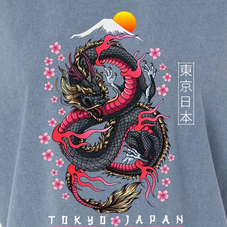 Japanese Aesthetic Dragon Tokyo Japan Manga Anime Asian 80’s Garment-Dyed Women's Muscle Tee