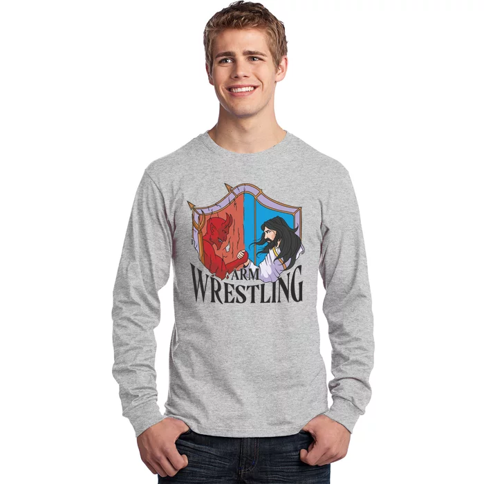 Jesus And Devil Arm Wrestling Long Sleeve Shirt