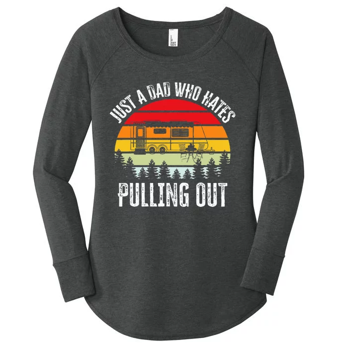 Just A Dad Who Hates Pulling Out Women's Perfect Tri Tunic Long Sleeve Shirt