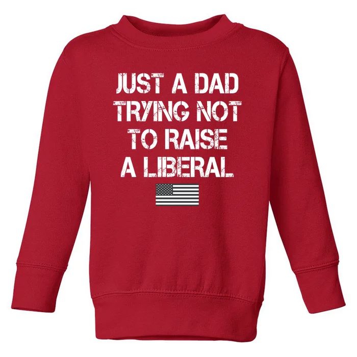 Just A Dad Trying Not To Raise A Liberal Father's Day Toddler Sweatshirt