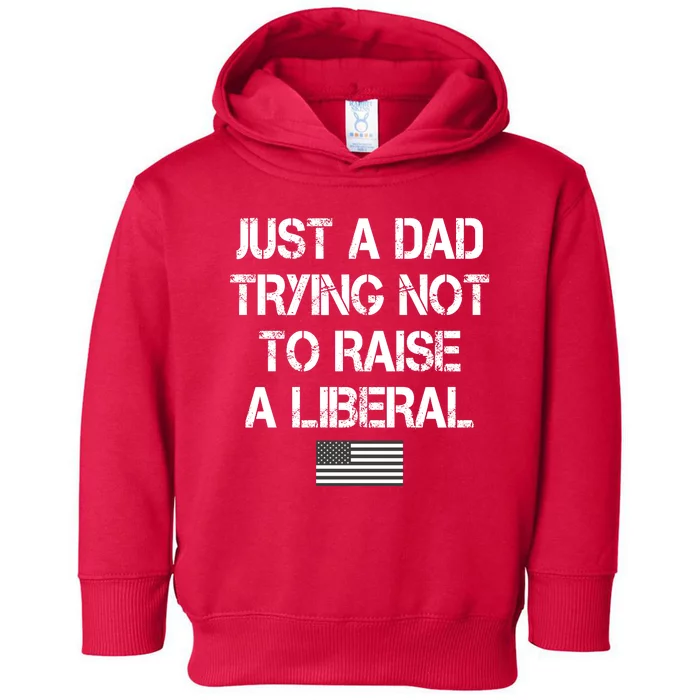 Just A Dad Trying Not To Raise A Liberal Father's Day Toddler Hoodie