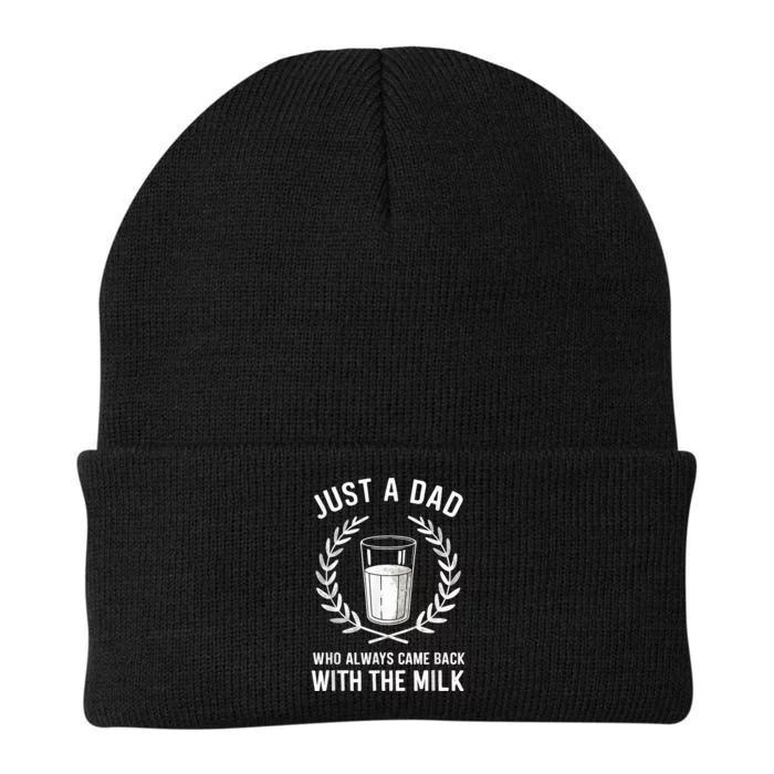 Just A Dad Who Always Came Back With The Milk Fathers Day Knit Cap Winter Beanie