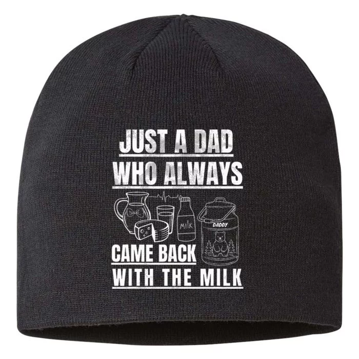 Just A Dad Who Always Came Back With The Milk 8 1/2in Sustainable Knit Beanie