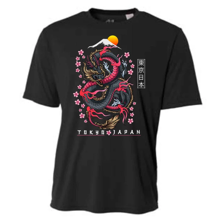 Japanese Aesthetic Dragon Tokyo Japan Manga Anime Asian 80’S Cooling Performance Crew T-Shirt