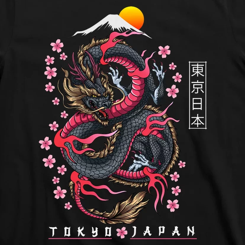 Japanese Aesthetic Dragon Tokyo Japan Manga Anime Asian 80’S T-Shirt