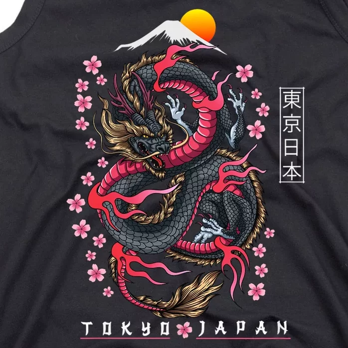 Japanese Aesthetic Dragon Tokyo Japan Manga Anime Asian 80’S Tank Top