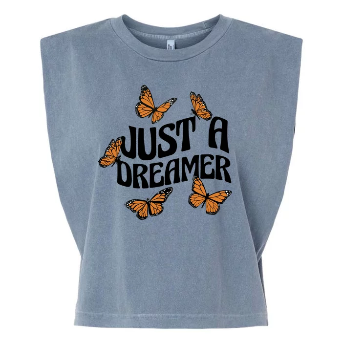 Just A Dreamer Butterfly Cute Gift Garment-Dyed Women's Muscle Tee