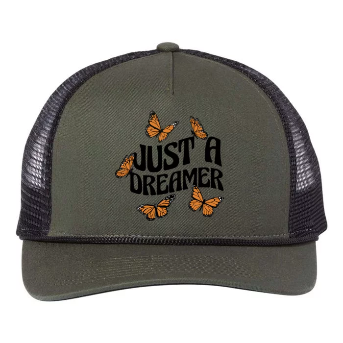 Just A Dreamer Butterfly Cute Gift Retro Rope Trucker Hat Cap