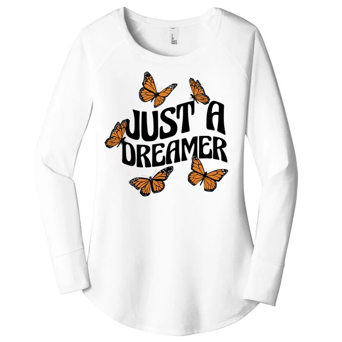 Just A Dreamer Butterfly Cute Gift Women's Perfect Tri Tunic Long Sleeve Shirt