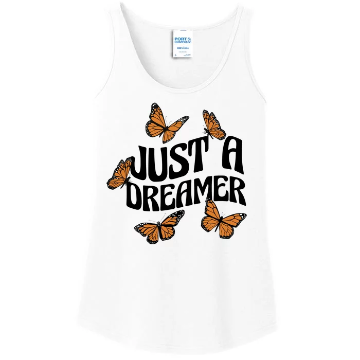 Just A Dreamer Butterfly Cute Gift Ladies Essential Tank