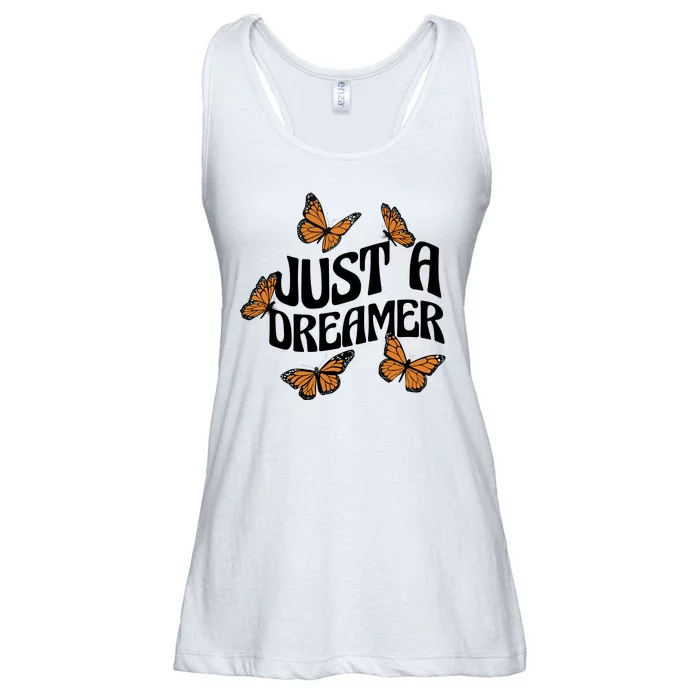 Just A Dreamer Butterfly Cute Gift Ladies Essential Flowy Tank