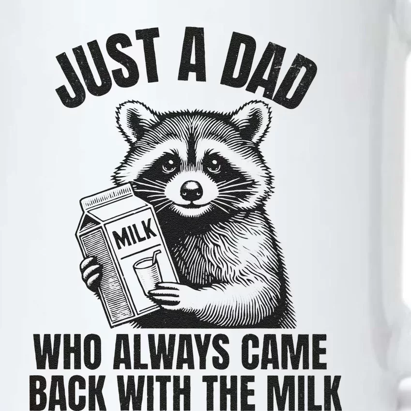 Just A Dad Who Came Back With The Milk FatherS Day Raccoon Black Color Changing Mug