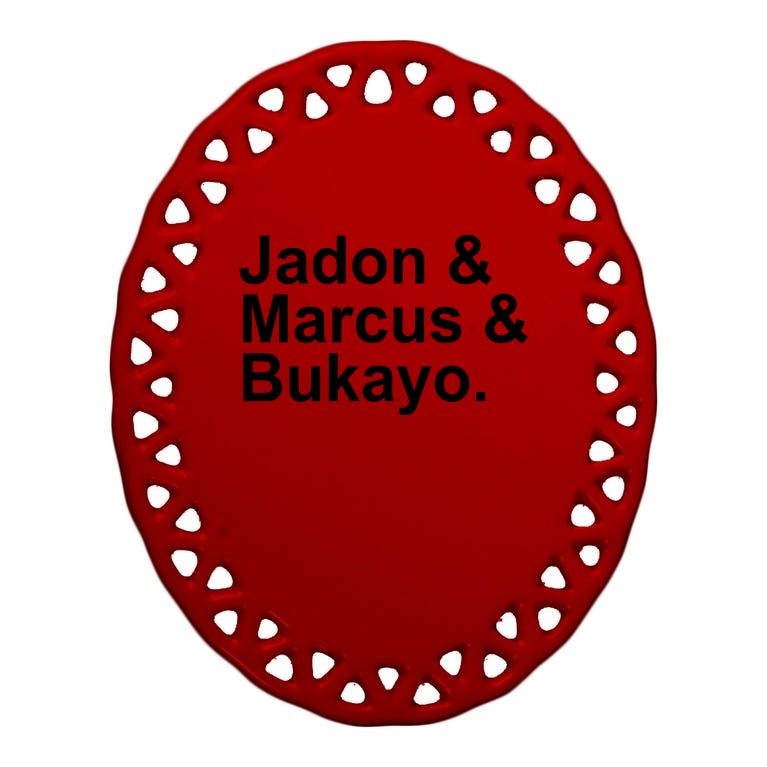 Jadon and Marcus and Bukayo Oval Ornament