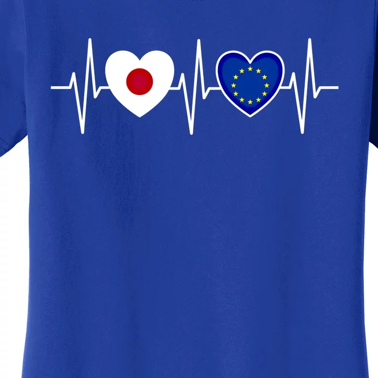 Japan And Europe European Union Flag Flags Gift Women's T-Shirt