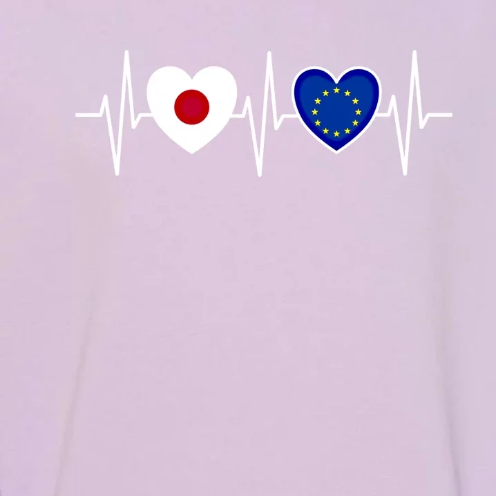 Japan And Europe European Union Flag Flags Gift Garment-Dyed Sweatshirt