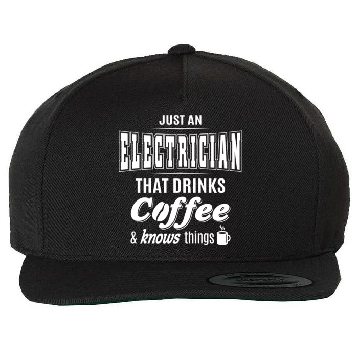 Just An Electrician Funny Coffee Er Lover Funny Gift Wool Snapback Cap