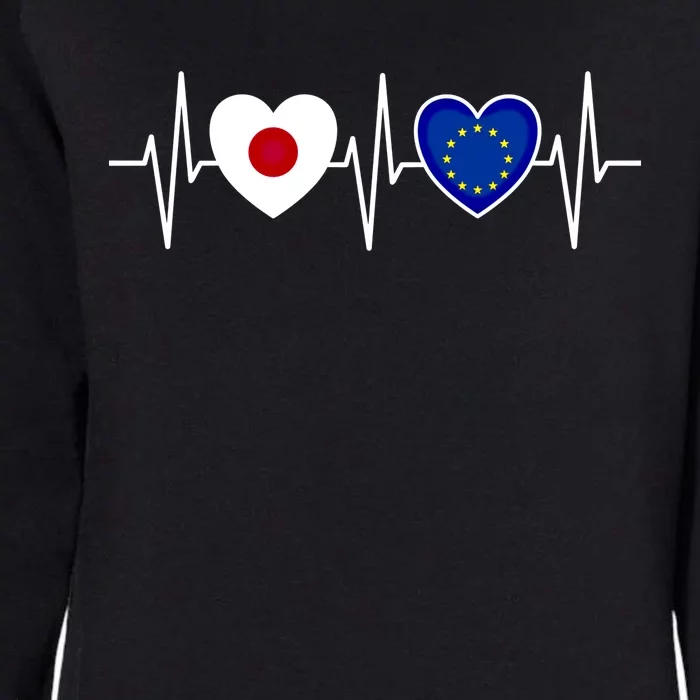 Japan And Europe European Union Flag Flags Cute Gift Womens California Wash Sweatshirt