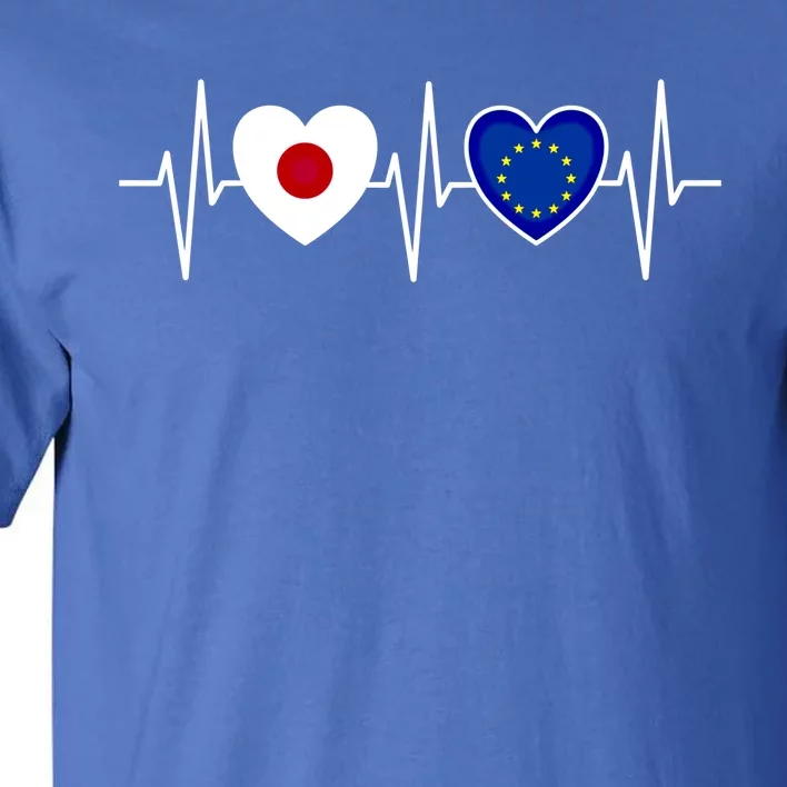 Japan And Europe European Union Flag Flags Cute Gift Tall T-Shirt