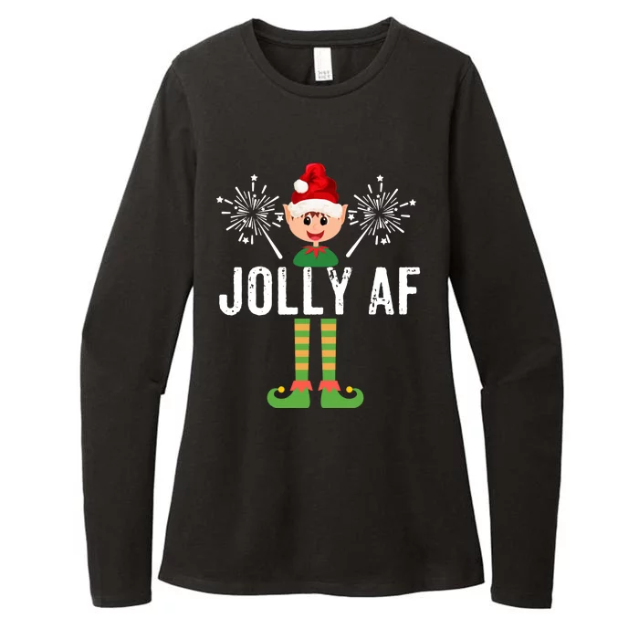 Jolly Af Elf Cute Santa Hat Funny Christmas Womens CVC Long Sleeve Shirt