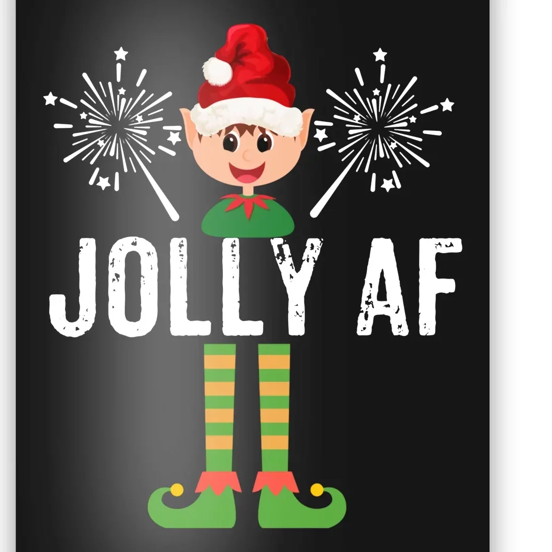 Jolly Af Elf Cute Santa Hat Funny Christmas Poster