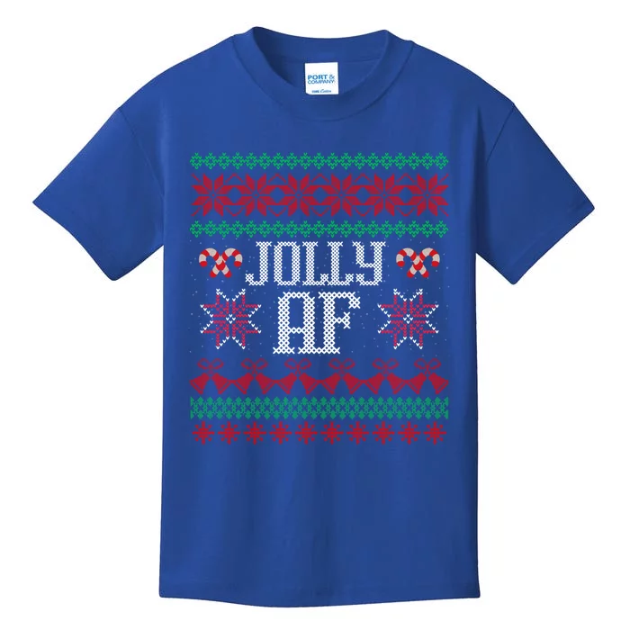 Jolly Af Funny Adult Humor Ugly Christmas Gift Kids T-Shirt