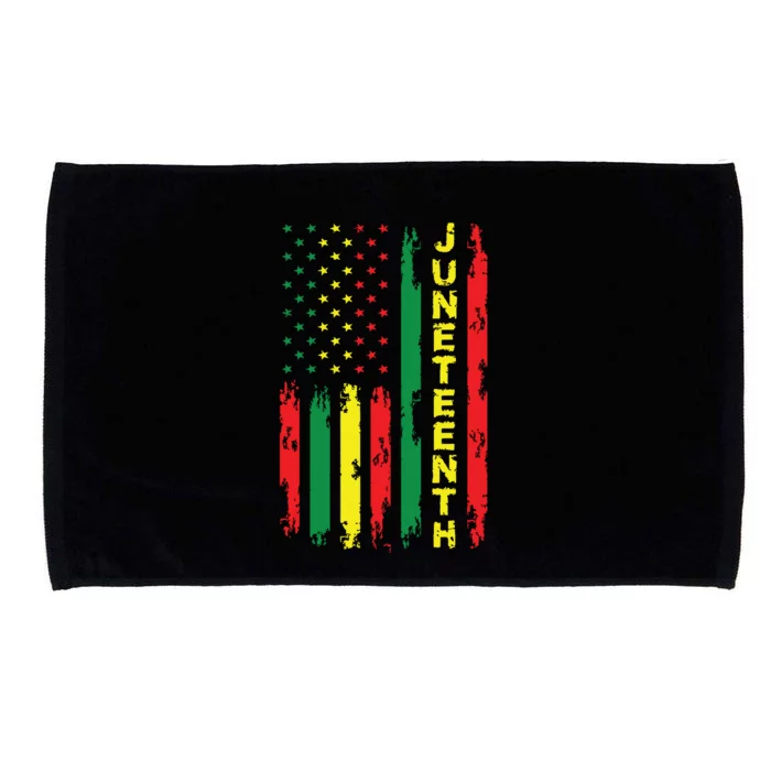 Juneteenth American Flag Black Freedom Day June 19th 1865 Microfiber Hand Towel