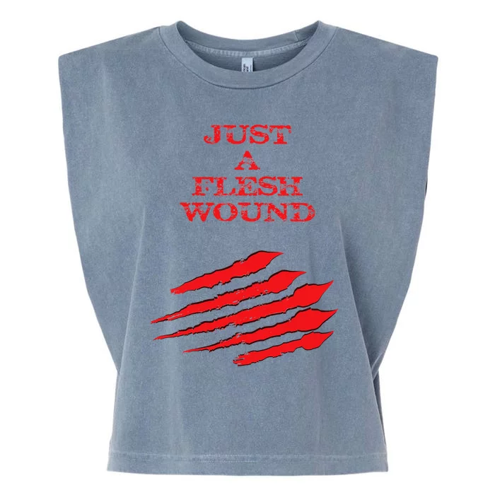 Just A Flesh Wound Halloween Creepy Werwolf Bigfoot Attack Garment-Dyed Women's Muscle Tee