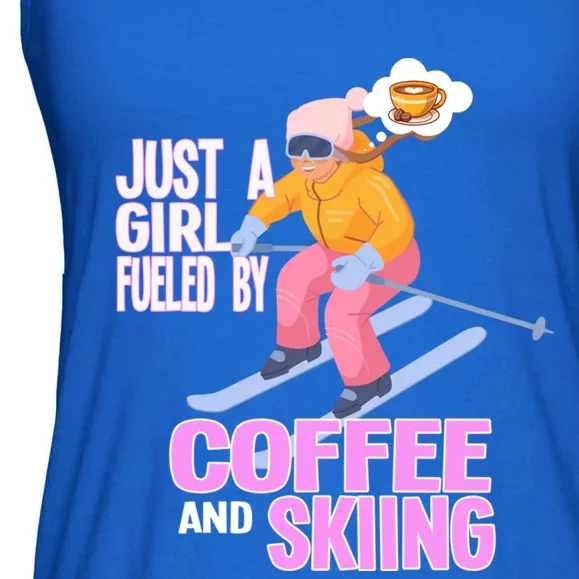 Just A Fueled By Coffee And Skiing Ski Gift Ladies Essential Flowy Tank