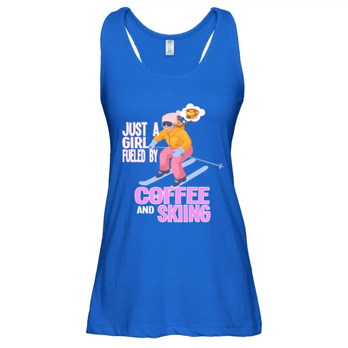 Just A Fueled By Coffee And Skiing Ski Gift Ladies Essential Flowy Tank