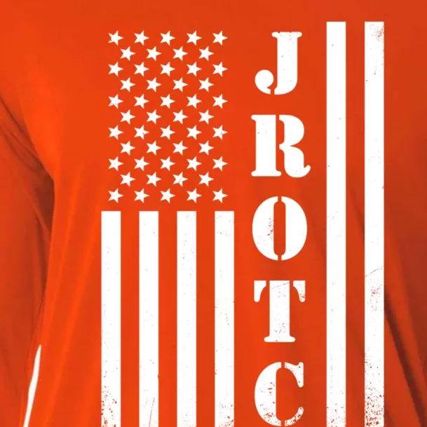 Jrotc American Flag Gift Jrotc Veteran Gift Cooling Performance Long Sleeve Crew