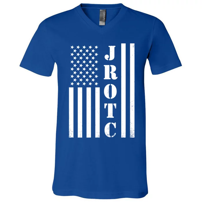 Jrotc American Flag Gift Jrotc Veteran Gift V-Neck T-Shirt