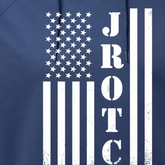 Jrotc American Flag Gift Jrotc Veteran Gift Performance Fleece Hoodie