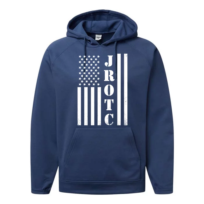 Jrotc American Flag Gift Jrotc Veteran Gift Performance Fleece Hoodie