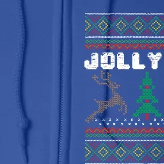 Jolly Af Funny Ugly Christmas Sweater Gift Full Zip Hoodie