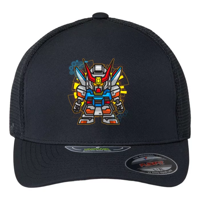 Japanese Anime Fighting Mecha Robot Flexfit Unipanel Trucker Cap