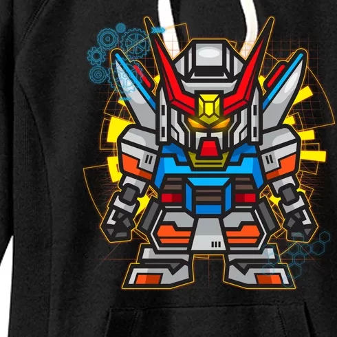 Japanese Anime Fighting Mecha Robot Women's Fleece Hoodie