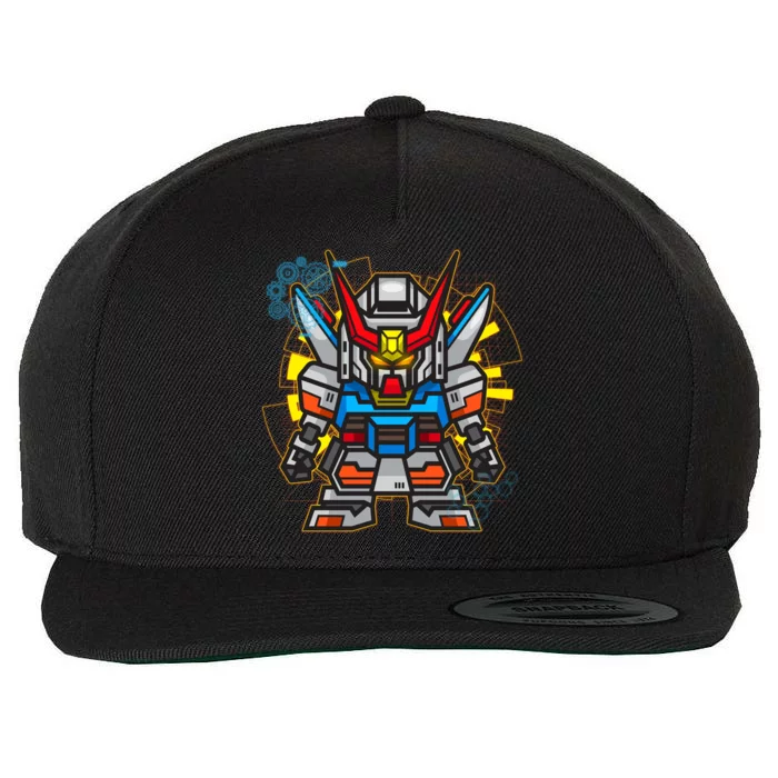 Japanese Anime Fighting Mecha Robot Wool Snapback Cap