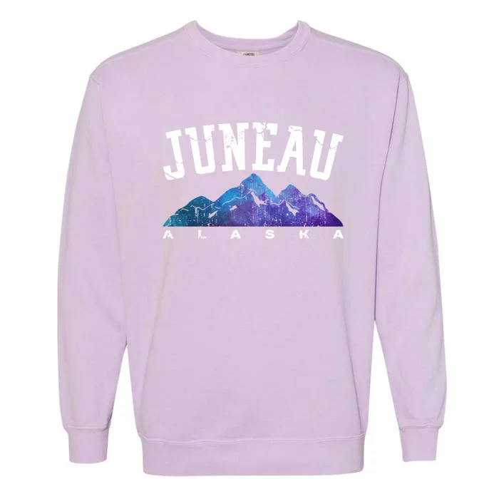 Juneau Alaska Family Mountain Hiking Camping Hunting Trip Gift Garment-Dyed Sweatshirt