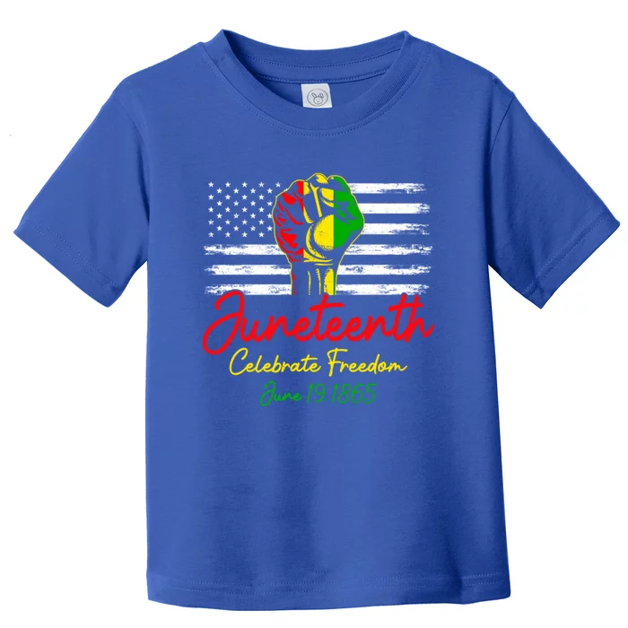 Juneteenth American Flag For Black History Month Freedom Day Cute Gift Toddler T-Shirt